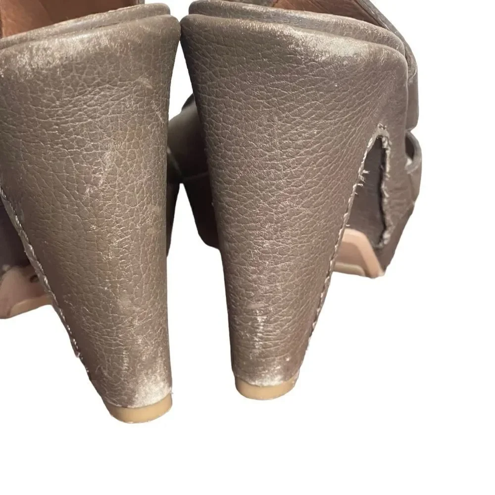 Lucky Brand Peggy Leather Platform Slingback High Heel Shoes Size 8.5‎  90's Y2K